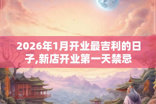 2026年1月开业最吉利的日子,新店开业第一天禁忌