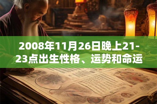 2008年11月26日晚上21-23点出生性格、运势和命运