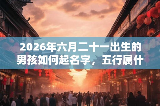 2026年六月二十一出生的男孩如何起名字，五行属什么