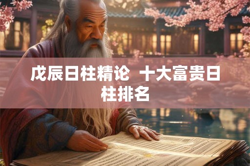 戊辰日柱精论 十大富贵日柱排名 戊辰日柱精论 十大富贵日柱排名