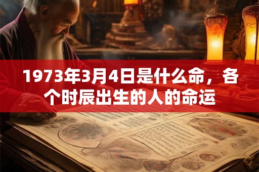 1973年3月4日是什么命，各个时辰出生的人的命运