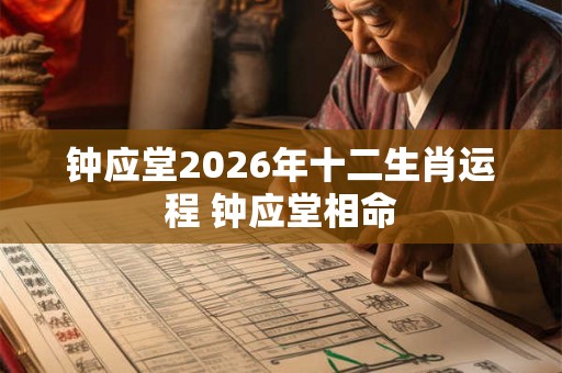 钟应堂2026年十二生肖运程 钟应堂相命 钟应堂2026年十二生肖运程 钟应堂相命