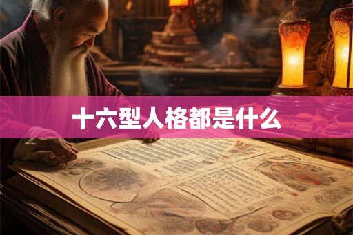 十六型人格都是什么