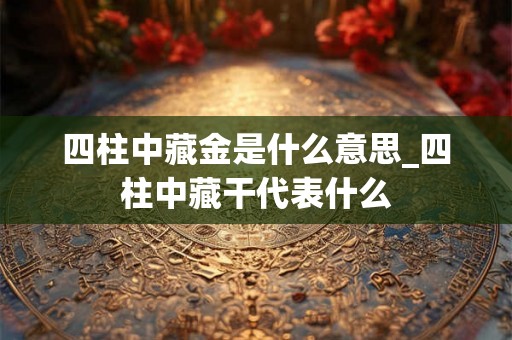 四柱中藏金是什么意思_四柱中藏干代表什么