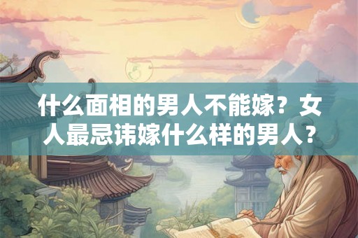 什么面相的男人不能嫁？女人最忌讳嫁什么样的男人？