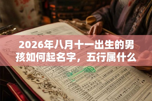 2026年八月十一出生的男孩如何起名字，五行属什么