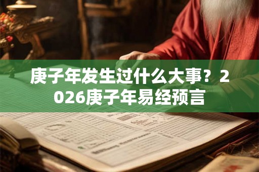 庚子年发生过什么大事？2026庚子年易经预言