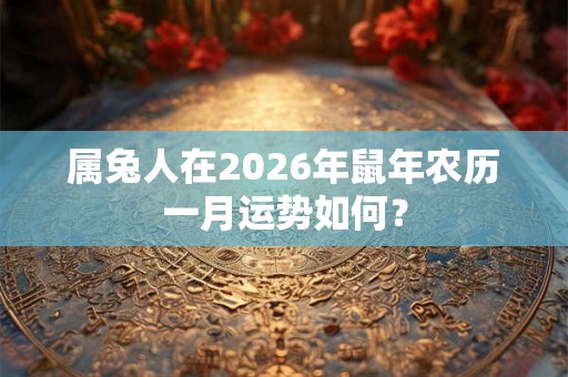 属兔人在2026年鼠年农历一月运势如何？
