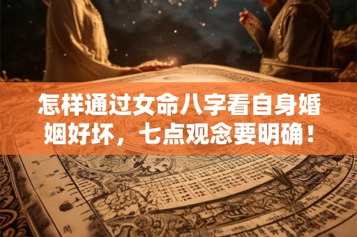 怎样通过女命八字看自身婚姻好坏，七点观念要明确！