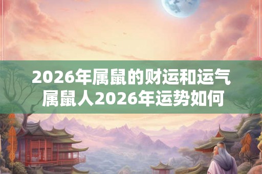 2026年属鼠的财运和运气 属鼠人2026年运势如何