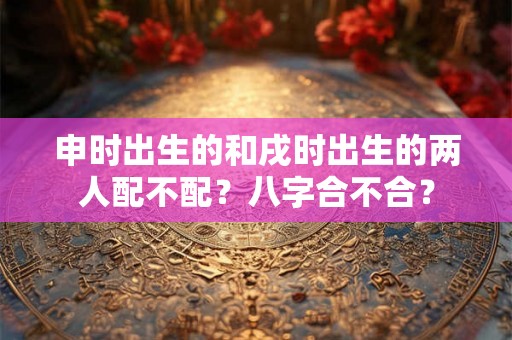 申时出生的和戌时出生的两人配不配？八字合不合？