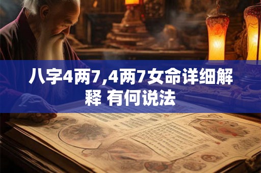 八字4两7,4两7女命详细解释 有何说法