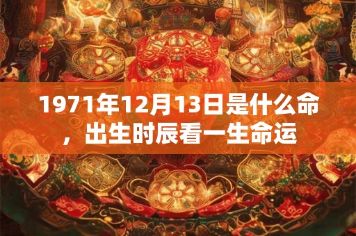 1971年12月13日是什么命，出生时辰看一生命运