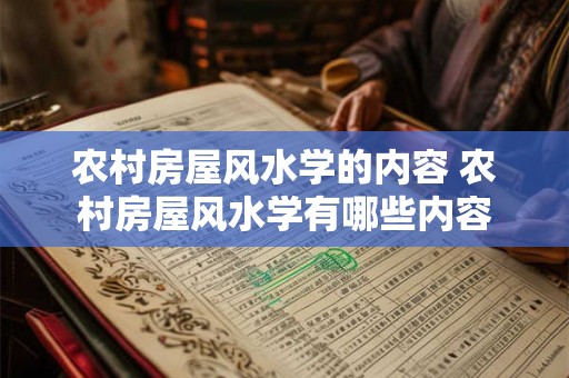 农村房屋风水学的内容 农村房屋风水学有哪些内容 农村房屋风水学的内容 农村房屋风水学有哪些内容