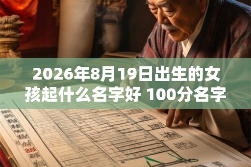 2026年8月19日出生的女孩起什么名字好 100分名字推荐
