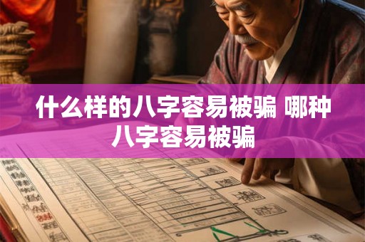 什么样的八字容易被骗 哪种八字容易被骗