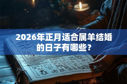 2026年正月适合属羊结婚的日子有哪些？