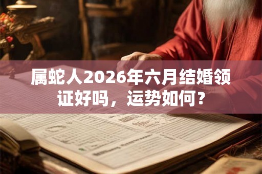 属蛇人2026年六月结婚领证好吗,运势如何? 属蛇人2026年六月结婚领证好吗,运势如何?