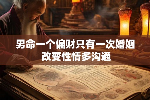 男命一个偏财只有一次婚姻 改变性情多沟通