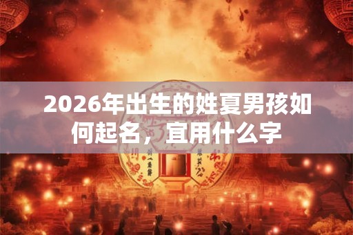 2026年出生的姓夏男孩如何起名，宜用什么字
