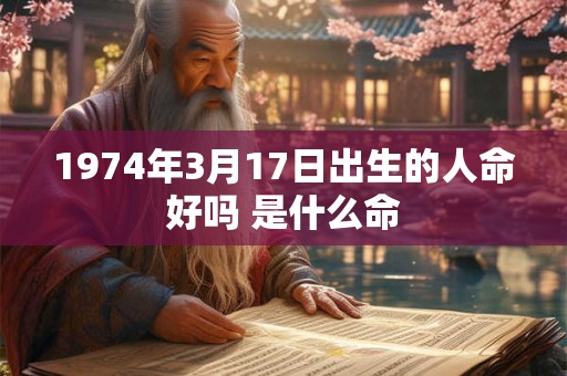 1974年3月17日出生的人命好吗 是什么命