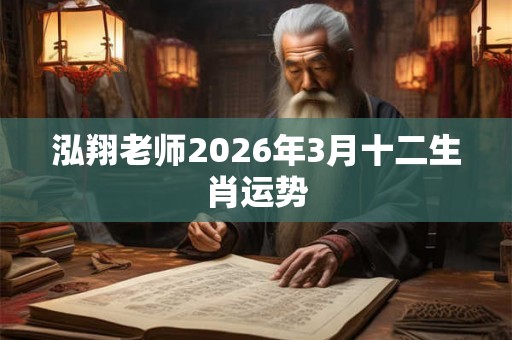 泓翔老师2026年3月十二生肖运势