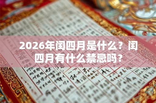 2026年闰四月是什么？闰四月有什么禁忌吗？