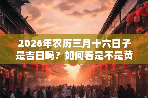 2026年农历三月十六日子是吉日吗？如何看是不是黄道吉日？