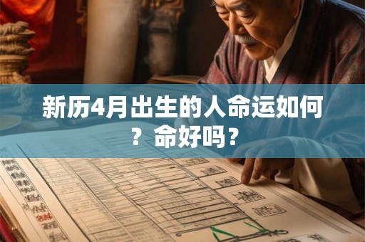 新历4月出生的人命运如何？命好吗？