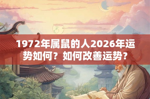 1972年属鼠的人2026年运势如何?如何改善运势? 1972年属鼠的人2026年运势如何?如何改善运势?