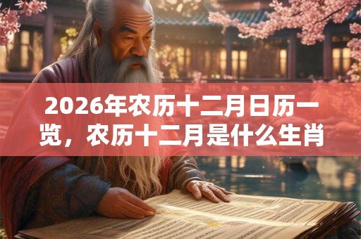 2026年农历十二月日历一览，农历十二月是什么生肖月