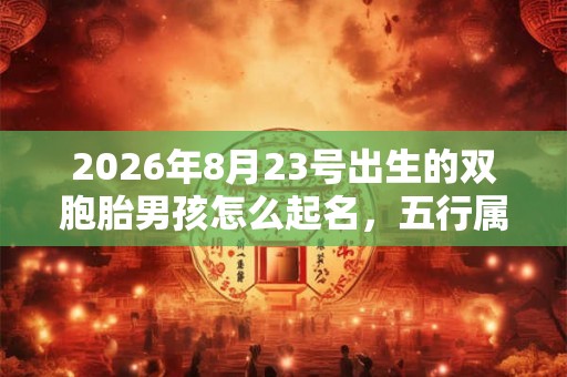2026年8月23号出生的双胞胎男孩怎么起名，五行属什么