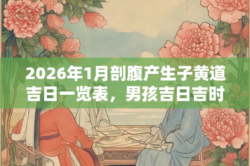 2026年1月剖腹产生子黄道吉日一览表，男孩吉日吉时查询