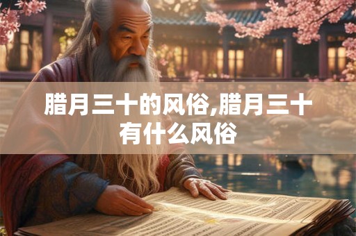 腊月三十的风俗,腊月三十有什么风俗