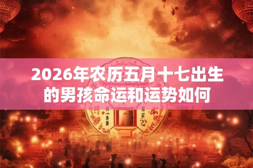 2026年农历五月十七出生的男孩命运和运势如何