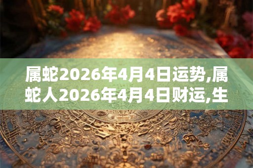 属蛇2026年4月4日运势,属蛇人2026年4月4日财运,生肖蛇2026年4月4日运势