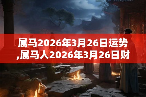 属马2026年3月26日运势,属马人2026年3月26日财运,生肖马2026年3月26日运势