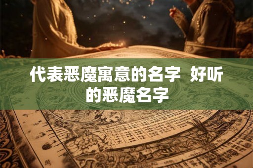 代表恶魔寓意的名字  好听的恶魔名字