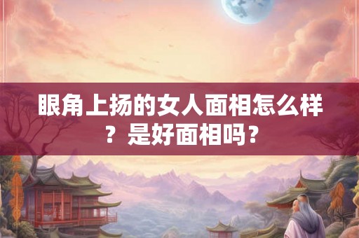 眼角上扬的女人面相怎么样？是好面相吗？