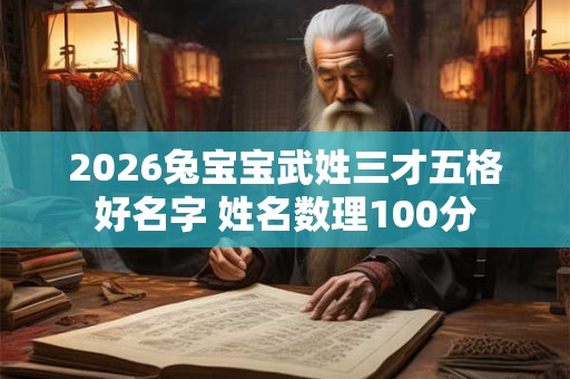 2026兔宝宝武姓三才五格好名字 姓名数理100分