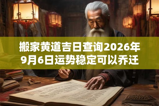 搬家黄道吉日查询2026年9月6日运势稳定可以乔迁 搬家黄道吉日查询2026年9月6日运势稳定可以乔迁