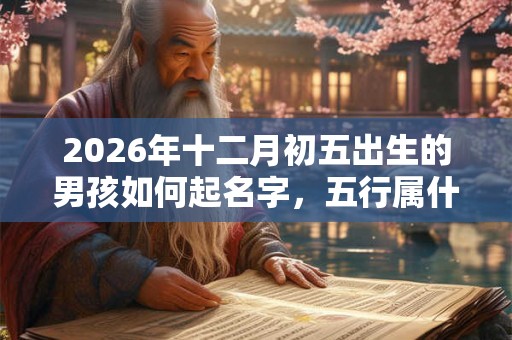 2026年十二月初五出生的男孩如何起名字，五行属什么