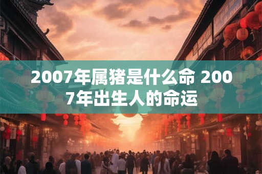 2007年属猪是什么命 2007年出生人的命运
