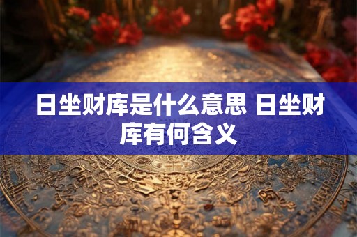 日坐财库是什么意思 日坐财库有何含义 日坐财库是什么意思 日坐财库有何含义