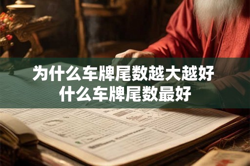 为什么车牌尾数越大越好 什么车牌尾数最好 为什么车牌尾数越大越好 什么车牌尾数最好