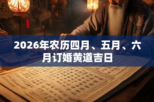 2026年农历四月、五月、六月订婚黄道吉日