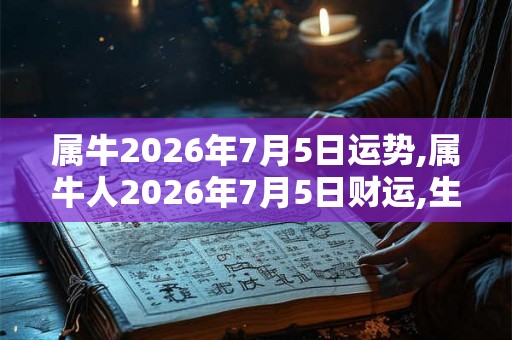 属牛2026年7月5日运势,属牛人2026年7月5日财运,生肖牛2026年7月5日运势