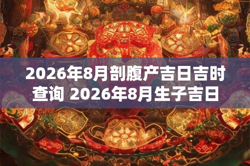2026年8月剖腹产吉日吉时查询 2026年8月生子吉日