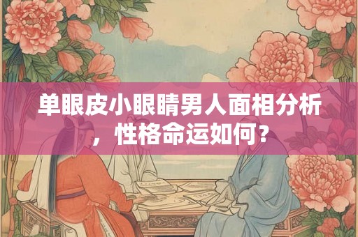 单眼皮小眼睛男人面相分析，性格命运如何？