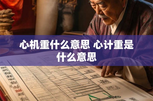 心机重什么意思 心计重是什么意思